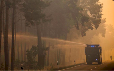 Wildfire explodes WWII munitions near Berlin