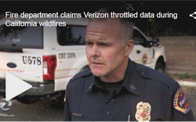 Fire department claims Verizon throttled data during California wildfires
