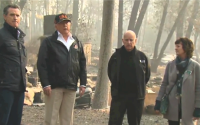 President Trump surveys wildfire devastation in Paradise and Malibu