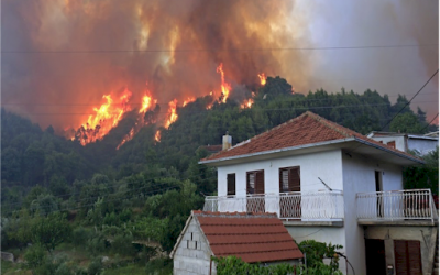 Fire blankets can protect buildings from wildfires